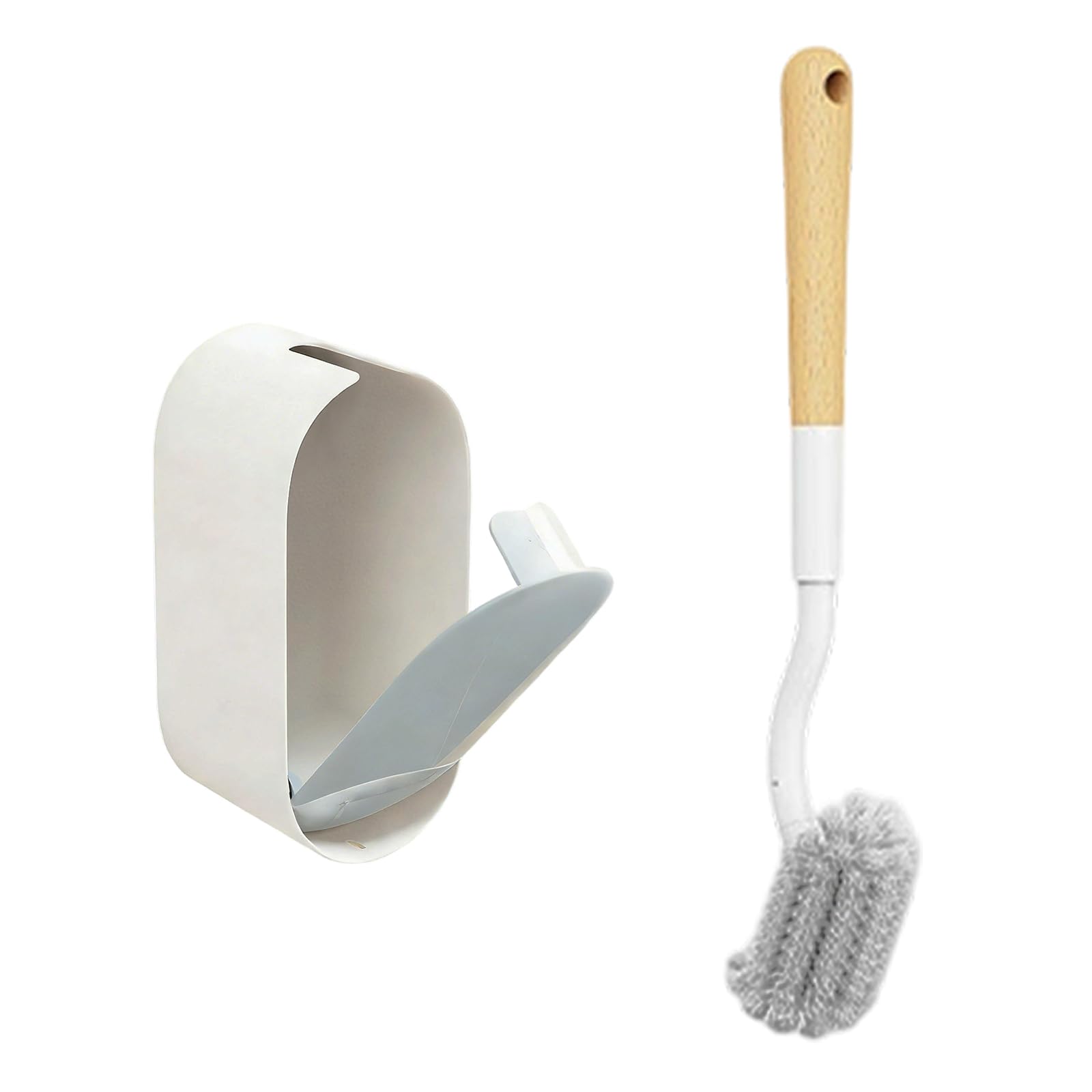 Space Saving Wall Mounted Toilet Brush Set Compact Design Conceals Neatly Maintains Bathroom Grip Toilet Brush