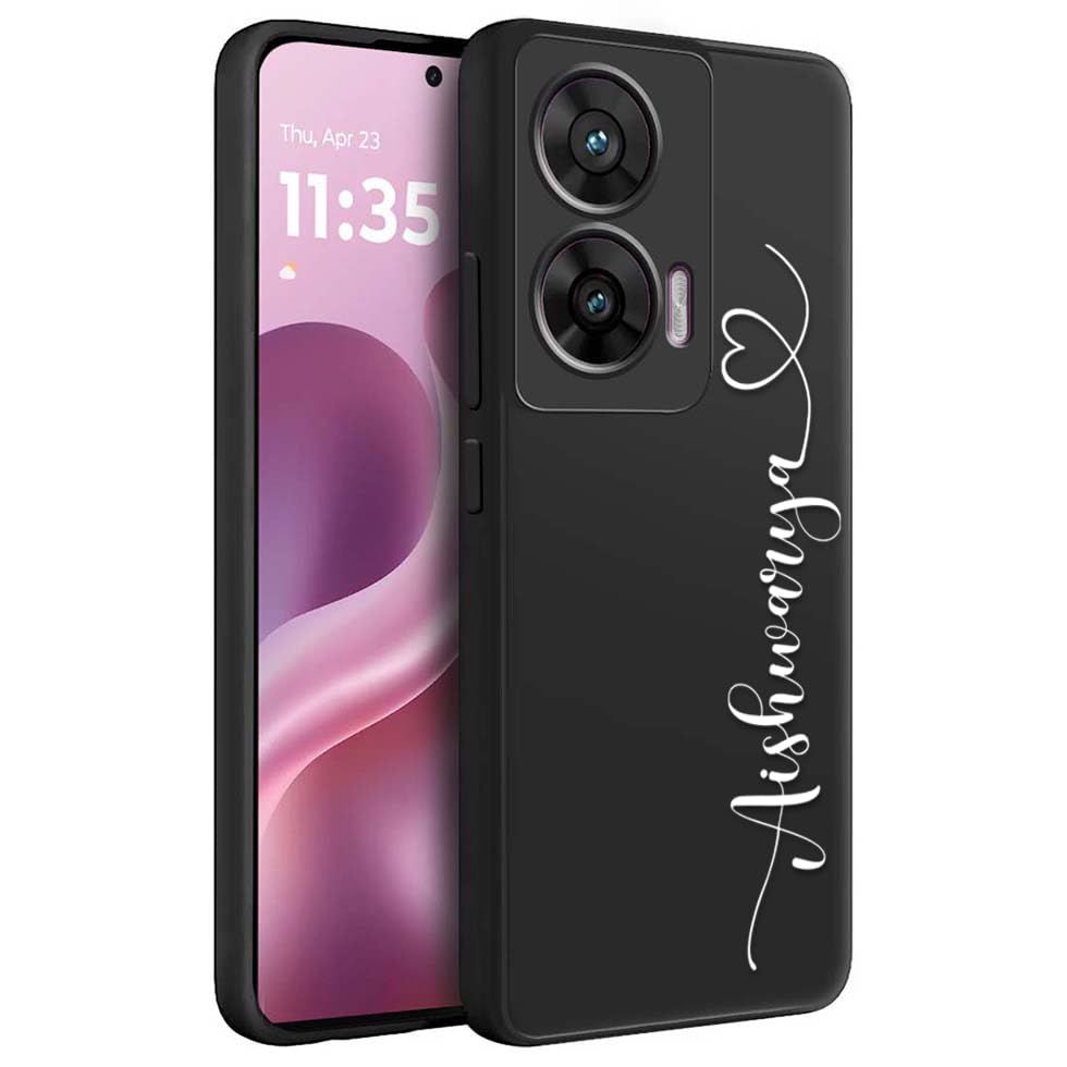 Image of Fashionury Back Cover for Motorola G96 5G / Motorola Edge 50 Fusion /Motorola G85 5G | Matte Soft Silicon Flexible | Camera Bump Protection | Custom Name Back Case