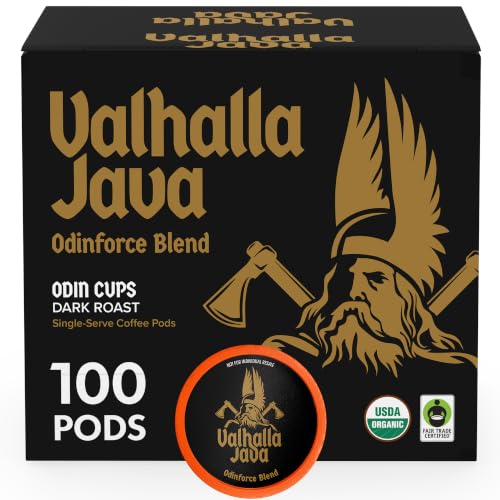 Death Wish Coffee Valhalla Java Medium-Dark Roast Pods, Organic, 100 Count