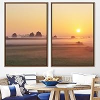 2 Piece Framed Canvas Wall Art Sunset in The Mountains Canvas Prints Home Artwork Decoration for Living Room,Bedroom - 16