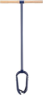 6" x 46" Hand Auger Post Hole Digger - Heavy-Duty Hardwood T-Handle,Non-Slip Design,Adjustable Depth,Ideal for Fence Post Installation,Tree Planting, and Garden Digging