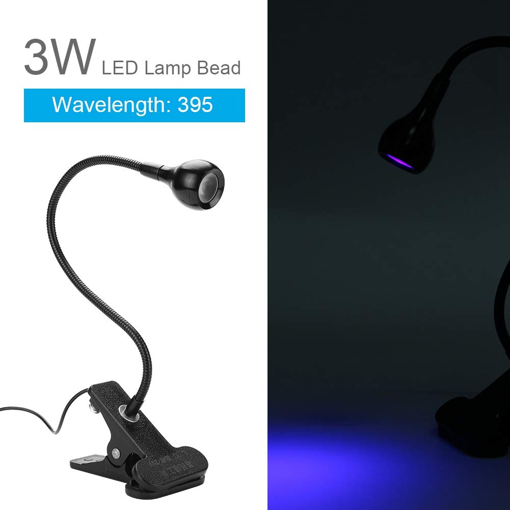 ciciglow Lamp,USB 3W LED Phone Glue Curing Lamp,Portable Clamp Flexible 360 ° Desk Lamps with Clip & Switch 3W for Repairing Phones