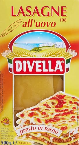 Divella - Láminas de huevo con huevos frescos, pronto en el horno, 12 unidades de 500 g [6 kg]