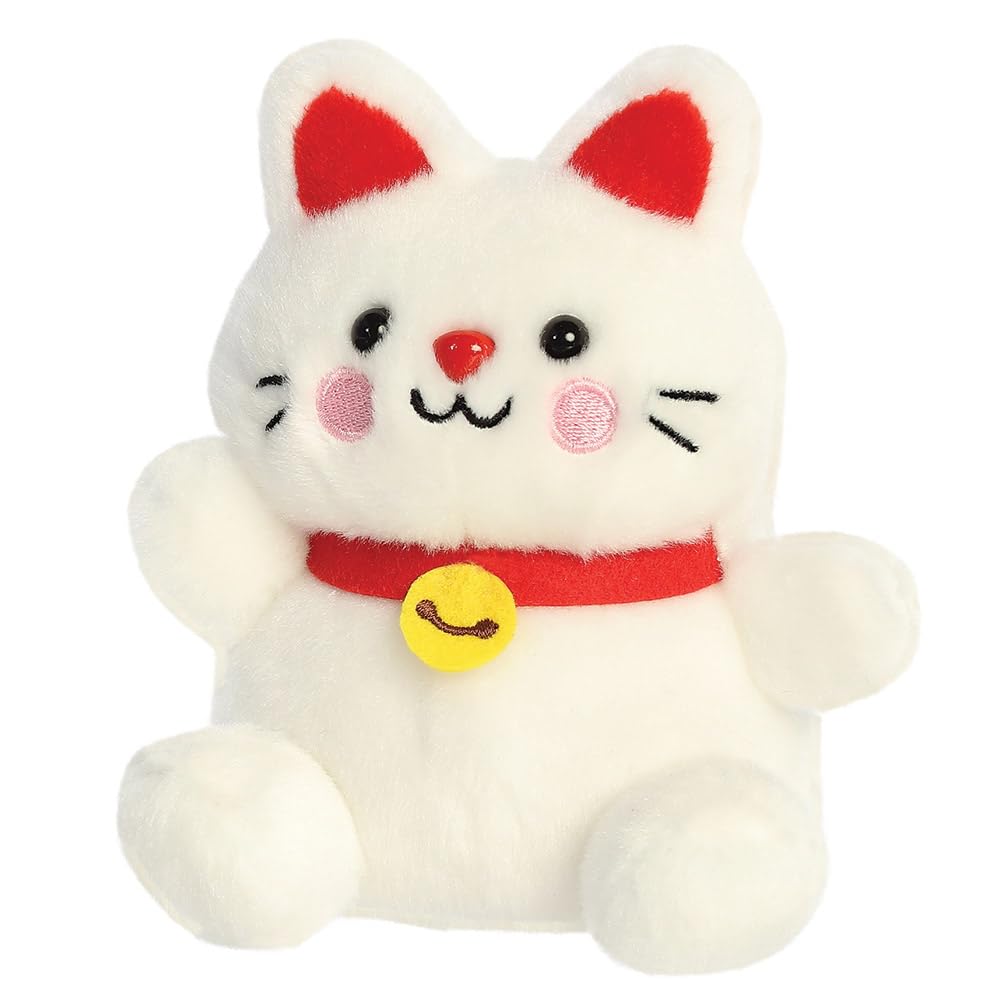 貴重 50体限定 T9G NEKOTARO Plush Toy Charm AURORA 34170, Palm Pals Kota Lucky Cat, 13cm, Soft Toy, White