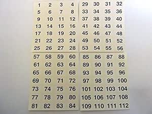 1 A 4500 Etiquetas De Numeración Secuencial Consecutiva Despegables, Autoadhesivas, Números (1001-1100