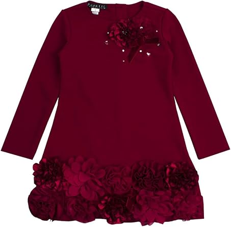 Biscotti Red Floral Ponte Dress (Red, 4)