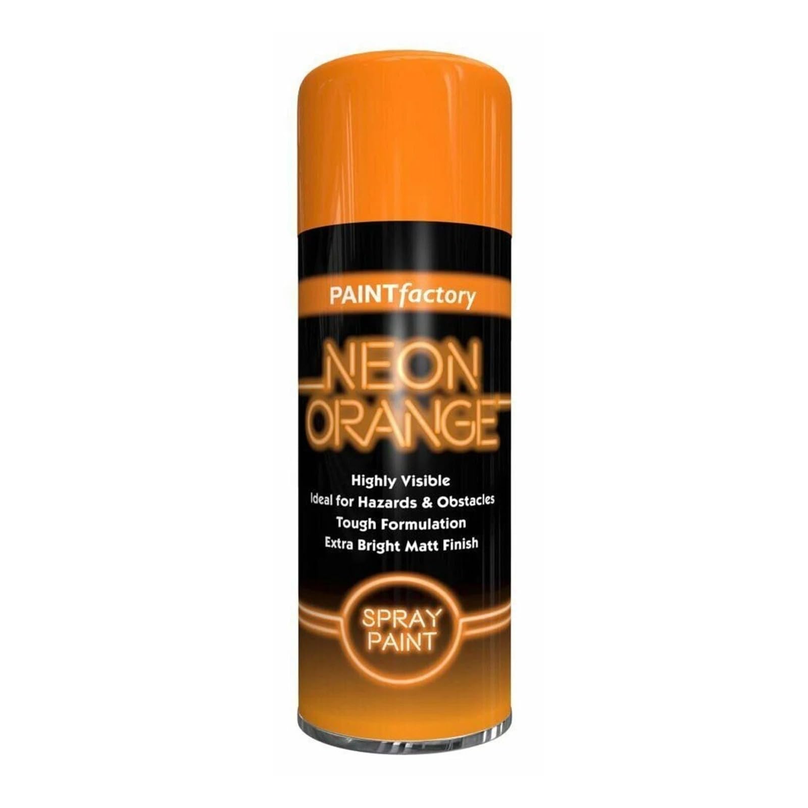 HOCHSTE® Paint Factory Fluorescent Spray Paint, Fast Dry Aerosol Paint for Wood, Metal, Plastic & More, Bright Neon Finish for Craft Projects & Decorative Use, 200ml, (Neon Orange, Set of 1)