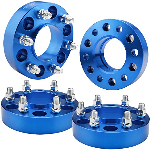 BOTH 1.5 Inch 6x135 Wheel Spacers for 2004-2014 F150, 6x135 87.1mm Hubcentric Wheel Spacers for 2003-2014 Expedition, 2004-2014 Navigator with 14x2 Studs,Blue