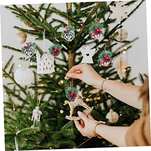Bestoyard 30 Pcs Christmas Balls Christmas Decor Plaid Ball Ornament Christmas Ball Pendant Festival Hanging Bauble Xmas Berry Balls Christmas Supplies Christmas Pendant Cotton Delicate #TOP2