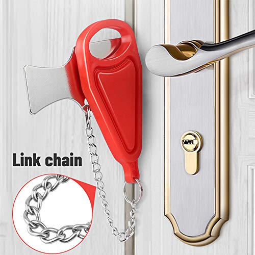 Tragbares Sicherheitsschloss, Hillylolly Reisetürschloss, Reiseschloss Tür, Door Lock Without Drill, Sicherheitstürschloss, Zusätzliches Schloss für Schule Zuhause, Hotel, Frauen, Reisen, Rot