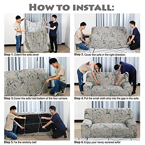 Uxcell 1-2-3-4 Seater Elastic Sofa Cover Stretch Slipcover Home Couch X-Large #TOP4