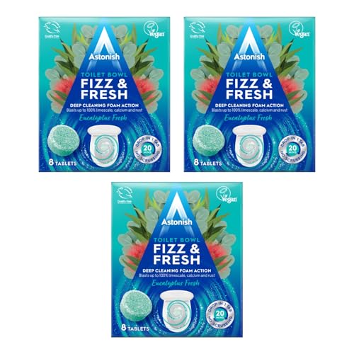Astonish Toilet Bowl Tablets, Pink Peony, 3 x 8 Tabs