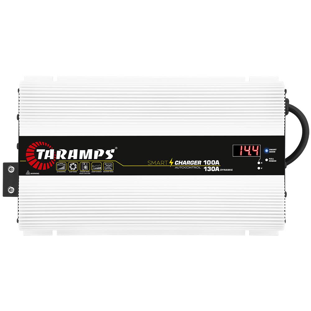 Taramps inteligentna ładowarka 100/130 A ładowarka akumulatora 130 A tryb dynamiczny zasilacz samochodowy system audio 1850 watów maksymalna moc wyjściowa biwolt automatyczny 127/220VAC