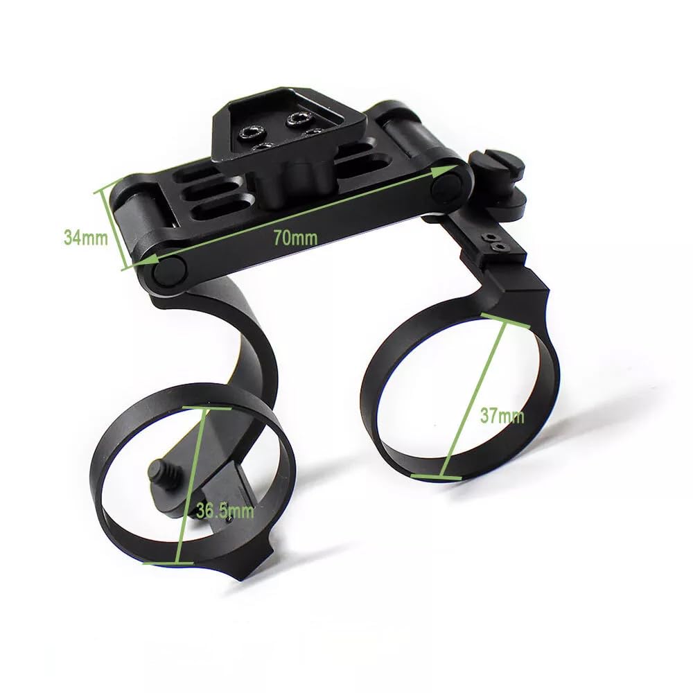 okyass PVS-14 NPBM-D Non-Powered Bridge Mount Dual Dovetail NVG Mount Tactical PVS 14 Night Vision Goggles Mount Adapter (Black)