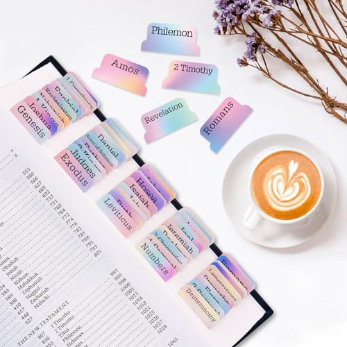 Image of Bible Tabs with 3D Butterfly Paper Bookmark, Laminated Bible Tabs for Women, Christian Gifts, Large Print Bible Index Tabs, Bible Study Supplies (Rainbow2)