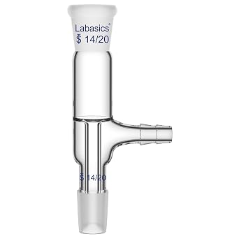 Labasics Glass Vacuum Take Off Adapter, Straight, Short Stem with 14/20 Joints