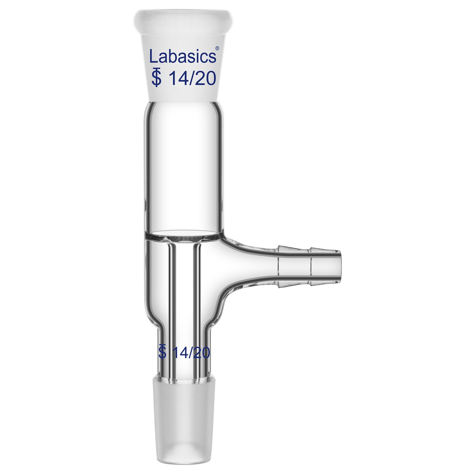 Labasics Glass Vacuum Take Off Adapter, Straight, Short Stem with 14/20 Joints