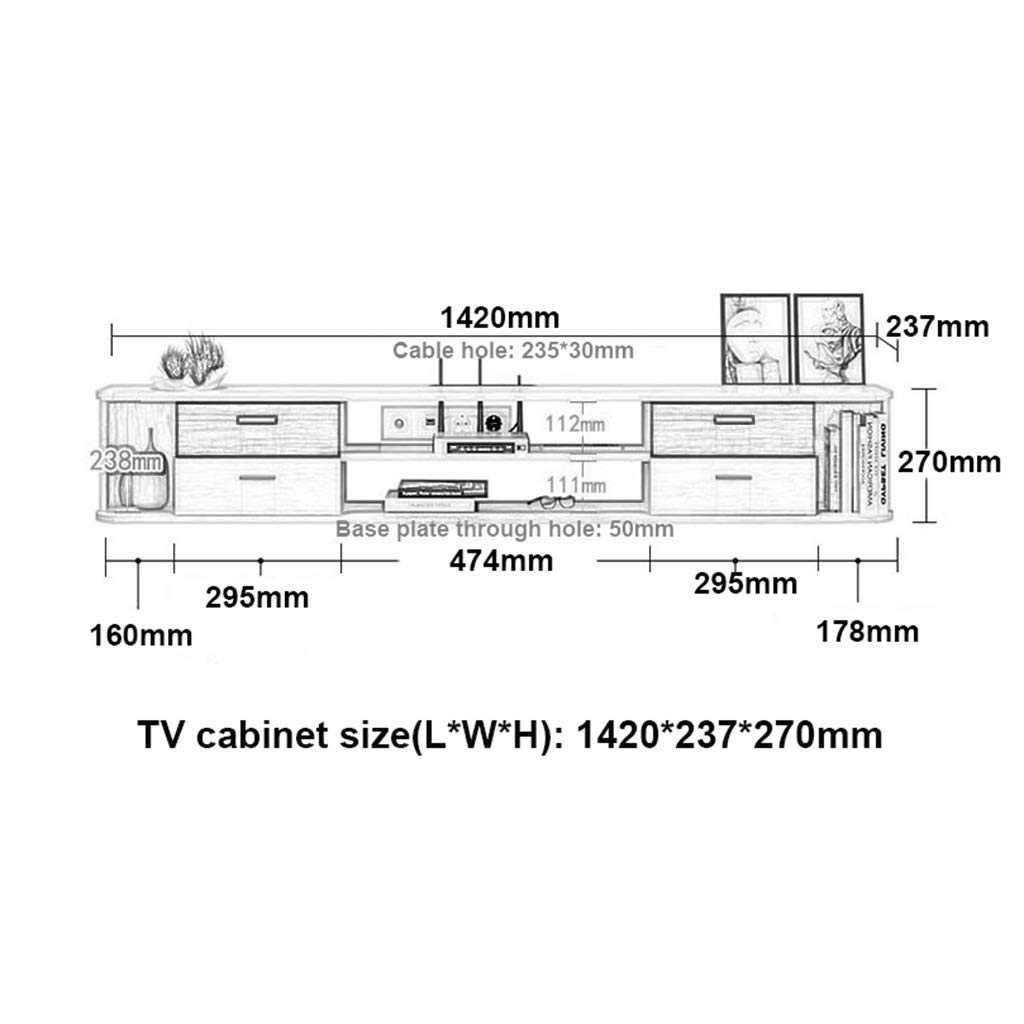 Supporto da parete a 2 ripiani per TV, per lettori DVD, decoder via cavo e accessori TV