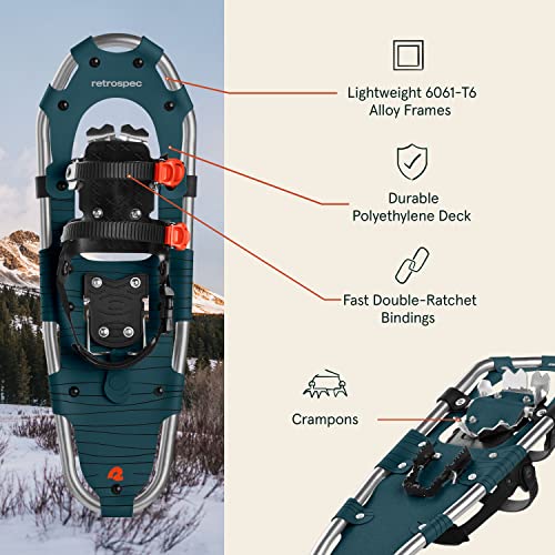 Image of Retrospec Drifter Snowshoes & Trekking Poles Bundle with Adjustable Bindings - Lightweight Aluminum Snow Shoes for Women & Men - All Terrain Hiking & Winter Sports