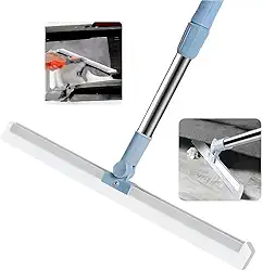Rodo e Vassoura Mágica 2 em 1 com Raspador Silicone 50cm - Limpa Vidro, Piso, Pelo Animal (Doméstico e Comercial)
