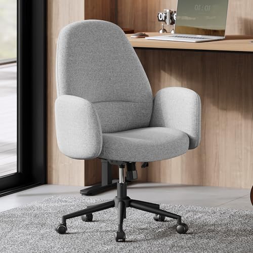 SONGMICS HOME Chaise de Bureau, Fauteuil Ergonomique avec Accoudoirs, Hauteur Réglable, Pivotant,...