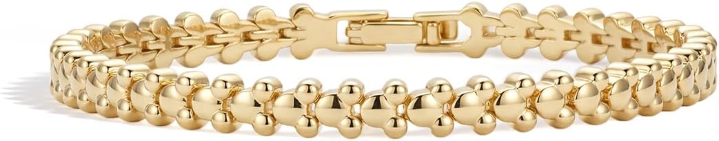Tennis Bracelets For Women,Dainty Mouse Bracelets 14k Gold Bracelet For Women, Valentines Mother'S Christmas New Year 6-7.5 Inch