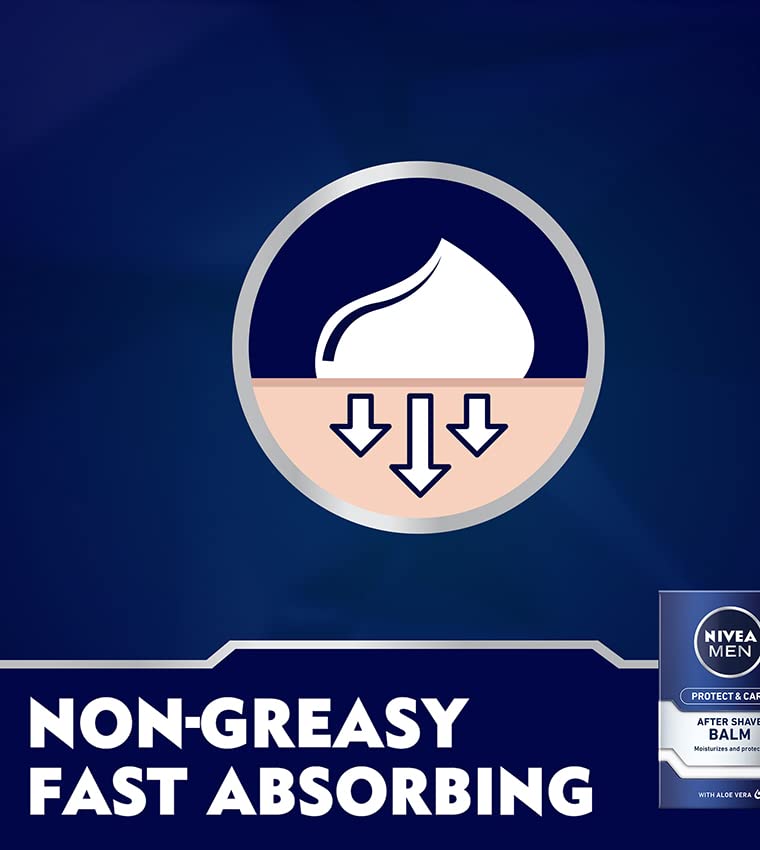 Nivea Men Protect & Care After Shave Balm, Aloe Vera Moistrizes & Protects 100ml (GermanyProduct) - Image 5 thumbnail