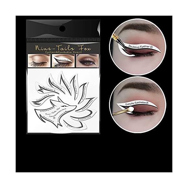 Professional Eyeliner Eyebrow Stencil Eyeshadow Stamp Pads Stencils Patches Stickers Cat Winged Eyeliner Tape for Eye…