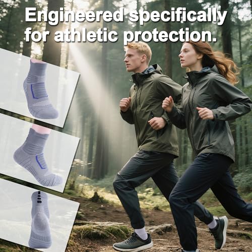 Mens Quarter Socks,Compression Cushioned Anti-Blister Athletic Socks for Running Hiking Basketball4