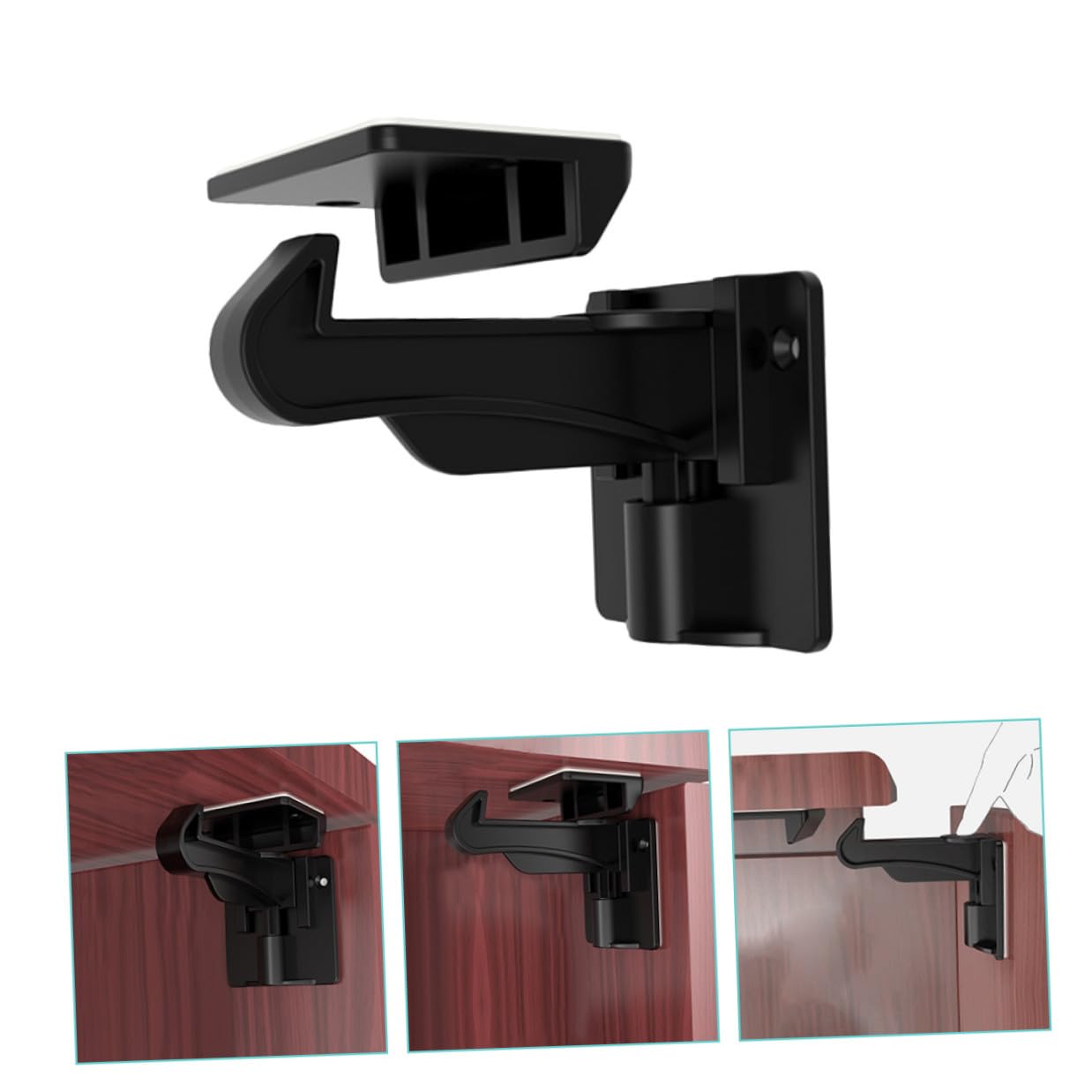 NOLITOY Cerraduras De Seguridad Para Cajones Para Niños, Pestillos Para Gabinetes De Abs, Color Negro, 10 Unidades, Protección Infantil Para Sala, Cocina y Dormitorio