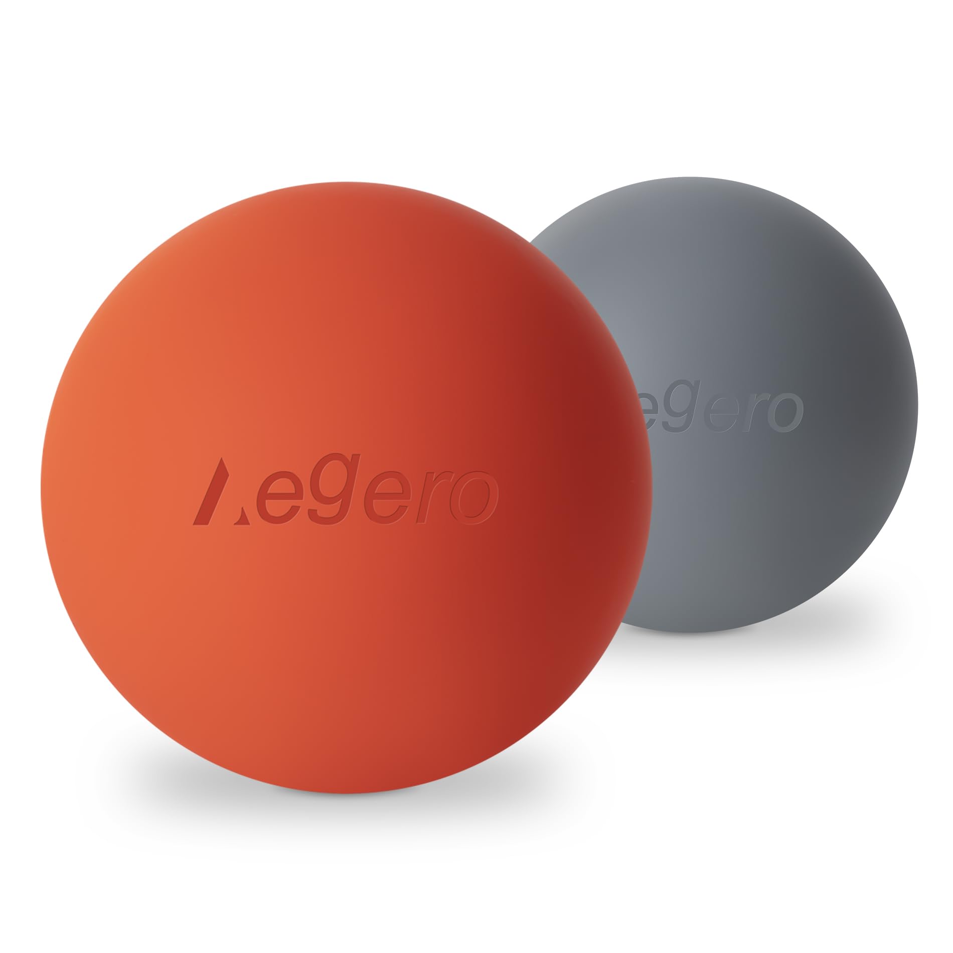 Massage Lacrosse Balls for Myofascial Release,Yoga Deep Tissue Massage,Trigger Point Therapy and Foot Plantar Fasciitis,Muscle Soreness Massager Ball (2Pack,Orange and Grey)