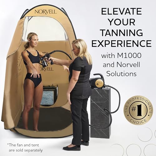 Norvell Spray Tan Machine Kit - Sunless M1000 Mobile HVLP Tanning Airbrush Machine with 8oz Tuscan Plus, Venetian & Dark Solutions – Professional Tanning System with Training Program
