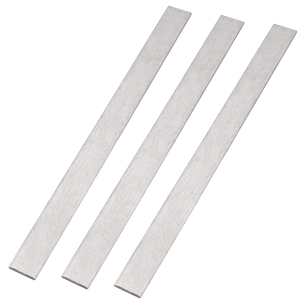 PH PandaHall 3pz Barre Piatte Acciaio Inox 304 Strisce Rifinitura Metallo 300x25mm Finitura Spazzolata Acciaio