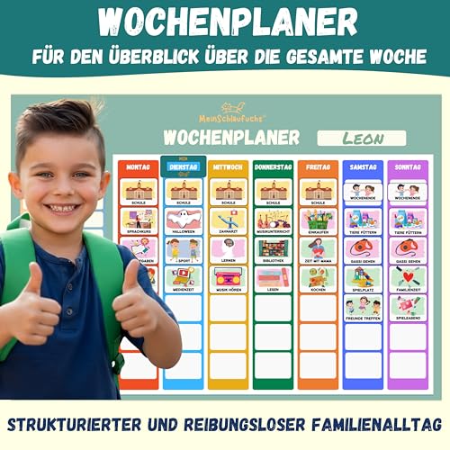 MeinSchlaufuchs® Wochenplaner Kinder - Montessori Magnettafel inkl. 250 Magnete, Aufbewahrungsbox… – Ansicht 5
