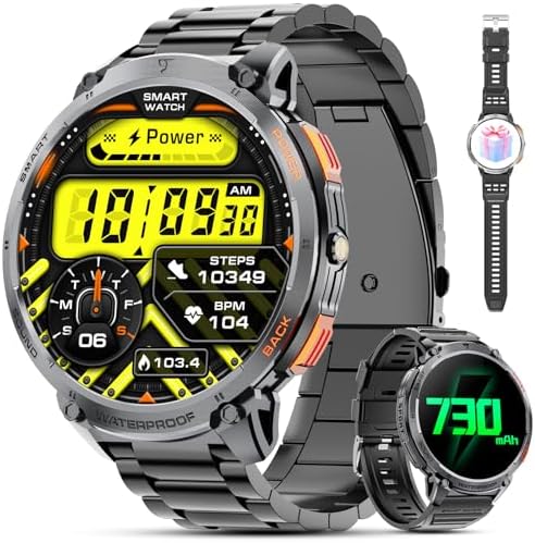 Military Smart Watches for Men, 1.85" HD Large Screen Smart Watch...
