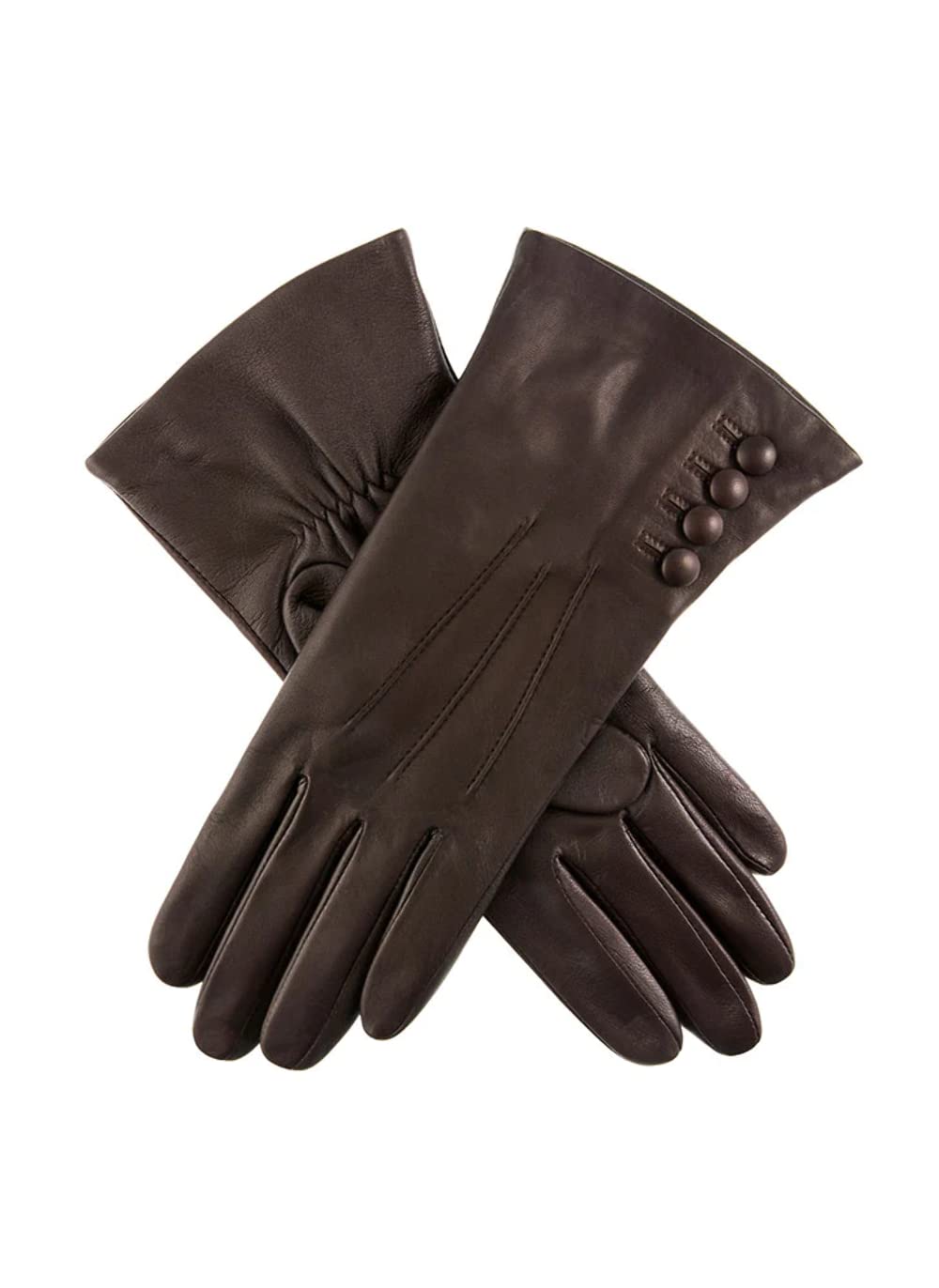 Dents Women's Mocca Natalie Silk Lined Touchscreen Leather Gloves 8