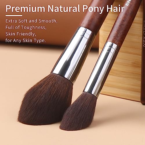 ENZO KEN Natural Hair Makeup Brushes Set Professional, Pony Hair Makeup Brush Set including Case - Image 3