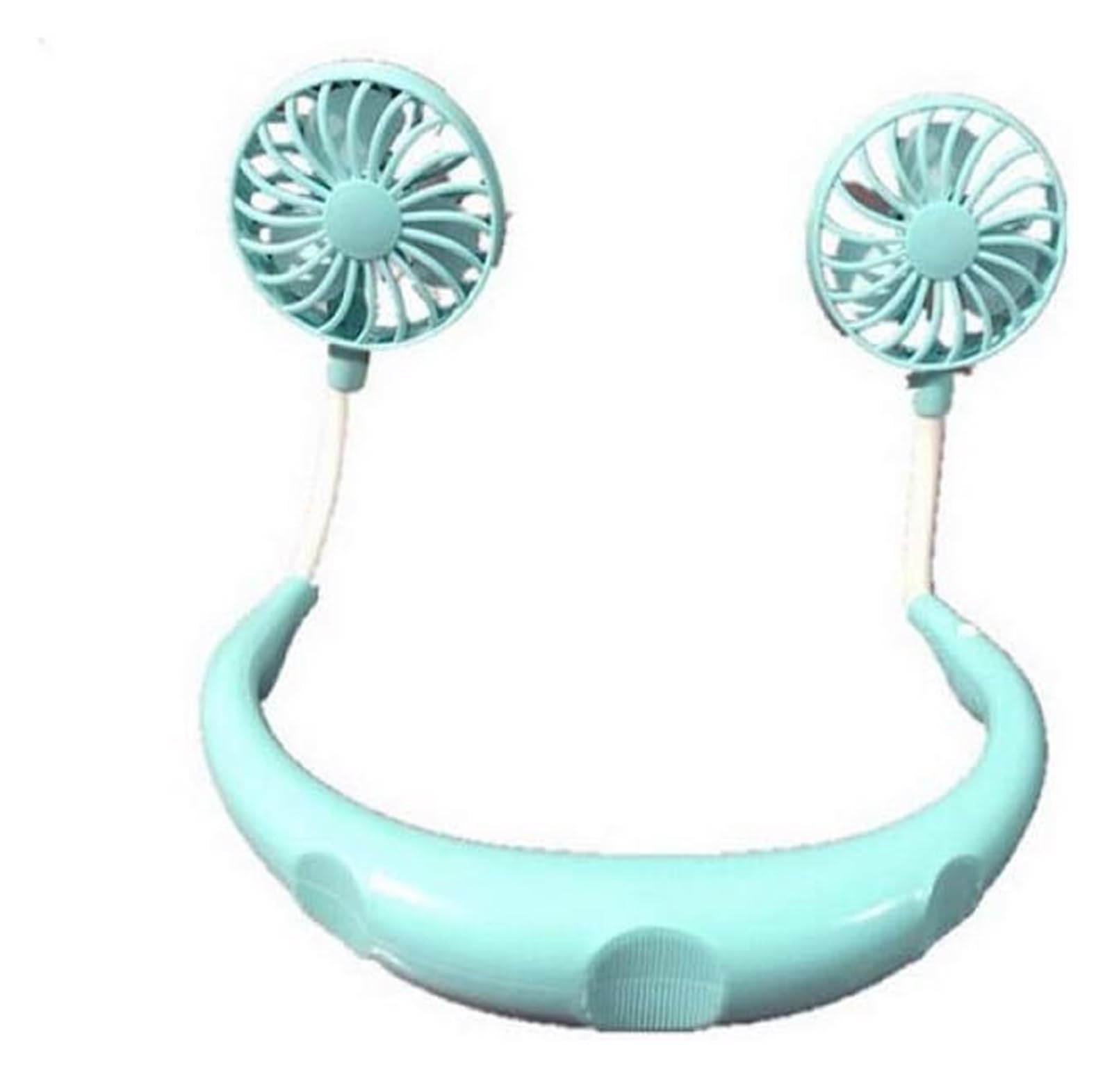 UDPOIUYT Wearable Cooling Fan, Mini Hanging Neck Air Cooler Fan, USB, Multicolor(Green white)