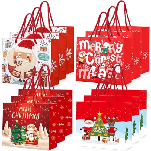 Tarocat 12 Pezzi Sacchetti Regalo di Natale, 26 × 20 × 11 cm Sacchetti Regalo Natale Grandi, Borse Natalizie per Regali Tarocat 12 Pezzi Sacchetti Regalo di Natale, 26 × 20 × 11 cm Sacchetti Regalo Natale Grandi, Borse Natalizie per Regali