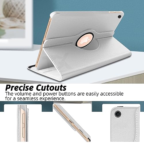 Image of TGK Rotating Cover for iPad 7th Gen 10.2 inch (2019) White 360 Degree Leather Stand Case