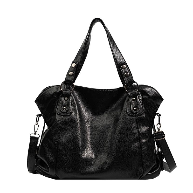 Sac bandoulière pour dames grand format noir et sacoche hobo tendance