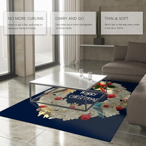 Tapis Vintage Noël 120x150cm antidérapant sans glisse