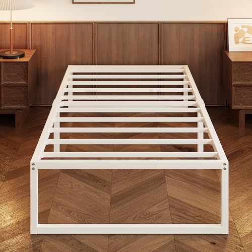 Consejos para Comprar Base de Cama Individual Top 5. 42 Lutown-Teen 36cm Base Cama Individual, No Necesita Somier, Base de Cama Individual con Resistentes Listones de Acero para Colchón, Fácil Montaje, Sin Ruido, Blanco