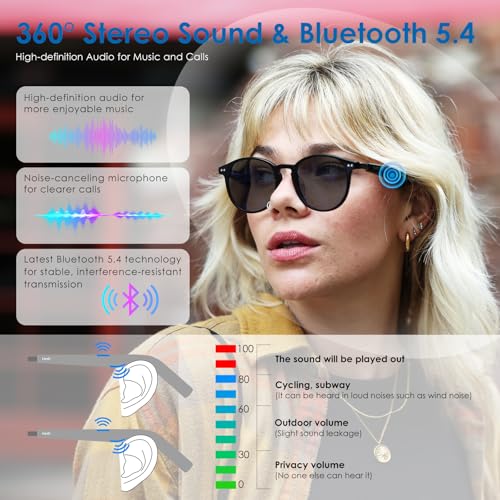 GetD AIメガネ 男女兼用 ChatGPT搭載スマートグラス 147言語のAIリアルタイム翻訳 11時間音楽再生 偏光レンズ付きBluetoothサングラス 日常生活用UV保護 旅行 の商品画像 2