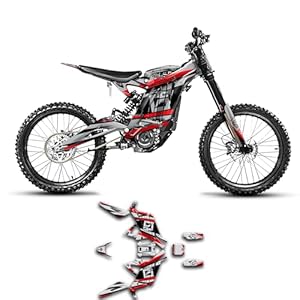 Kungfu Graphics Custom Decal Kit For Surron Sur-Ron Off-Road Motorcycle Dirt Bike Light Bee X Lbx, Grey Black Red, Srx17N024-Kr 12