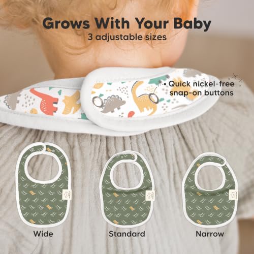 Image of KeaBabies 8-Pack Organic Baby Bibs for Drooling and Teething (Mesozoic) | Soft Cotton Bibs for Baby Girl, Boy, Extra Absorbent, Easy to Clean & Put On, Toddler, Newborn, Infant 0-24 Months
