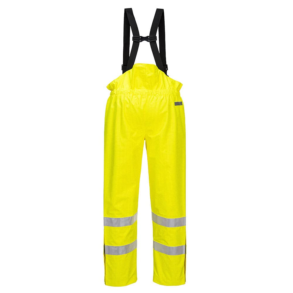 Portwest S780 Spodnie robocze Bizflame Shell Odporna na Płomień Wodoodporna | Żółty, 2XL, EN ISO 20471 Klasa 1, EN 13034, EN 1149-5, CE, Krój Dopasowany, Unisex, 1 Kieszeń, Elementy Odblaskowe, Poliester