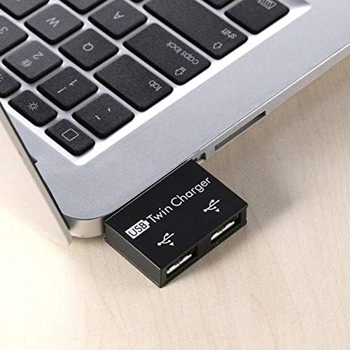 Mini Hub USB 2.0 męski na 2-portowy kabel USB podwójna ładowarka rozdzielacz adapter zestaw do telefonu komórkowego/laptopa (czarny)