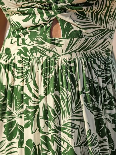 Image of CUPSHE Women's Maxi Dress Floral Print Twisted V Neck Sleeveless Long Dress Summer Casual Dress