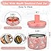 Pawtong 12oz Insulated Vacuum Food Jar with Buckle Lid Wide Mouth Soup Thermo for Hot Food Kids Leakproof Stainless Steel Lunch Container (Pink-Horse)